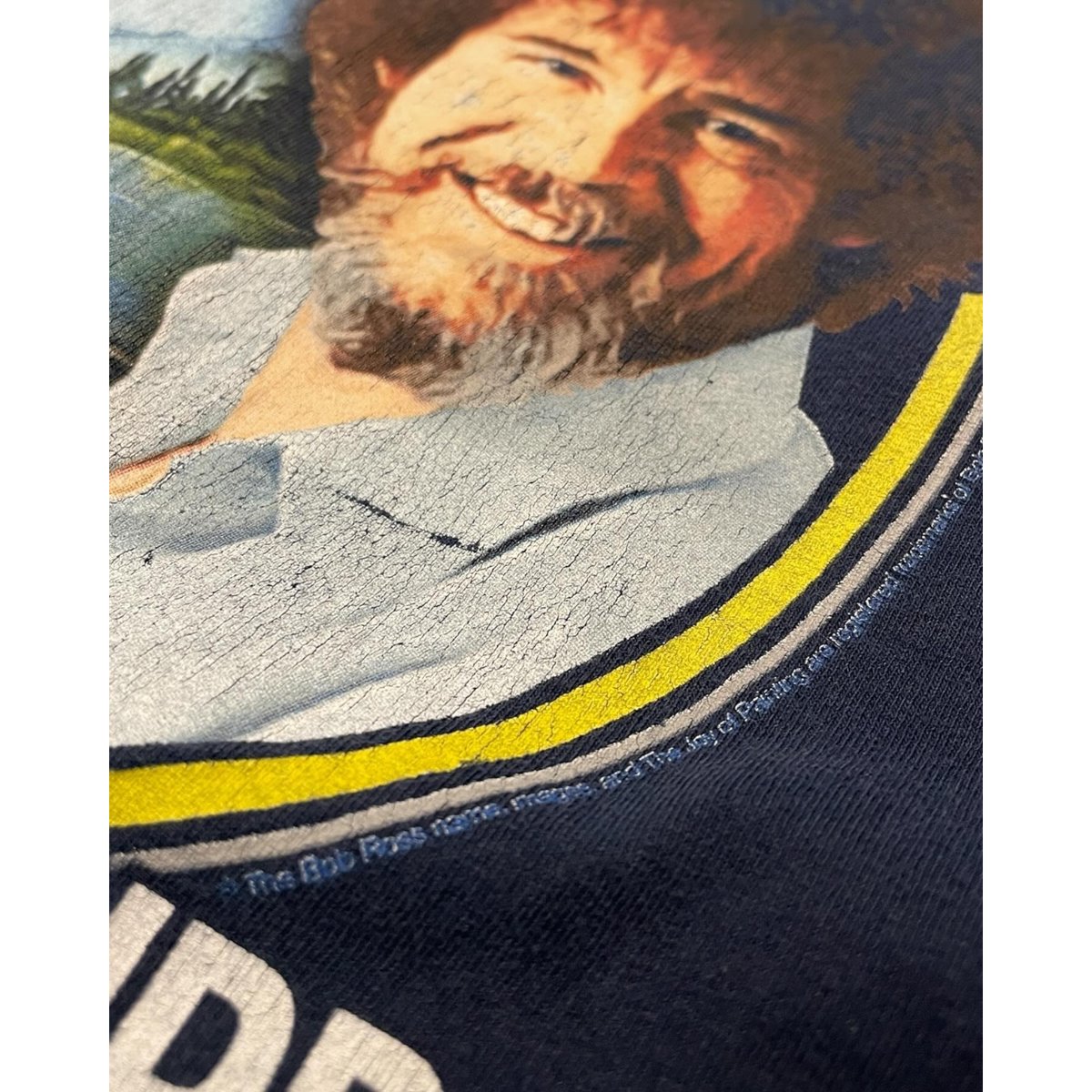 メキシコ製　ボブ・ロス　リンガーTシャツ　ホワイト　トリムT　Lサイズ　古着 メキシコ製 ボブ・ロス リンガーTシャツ ホワイト トリムT L