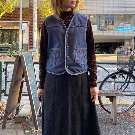 [USED] Sears "ROEBUCKS" ボアデニムVEST♡