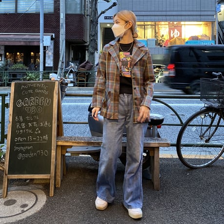 [USED] VINTAGE CHECK POLY JACKET！
