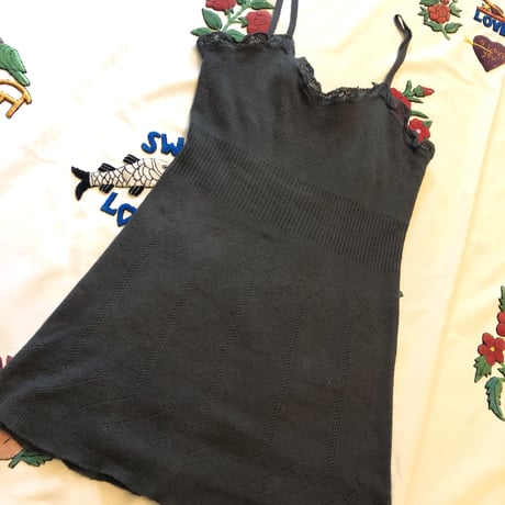 [USED] EURO vintage ランジェリーキャミ(BLK)