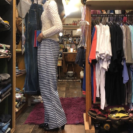 [USED] 70's  Euroフレア PANTS / 千鳥格子
