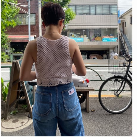 [USED] 鍵編み ノースリーブニット