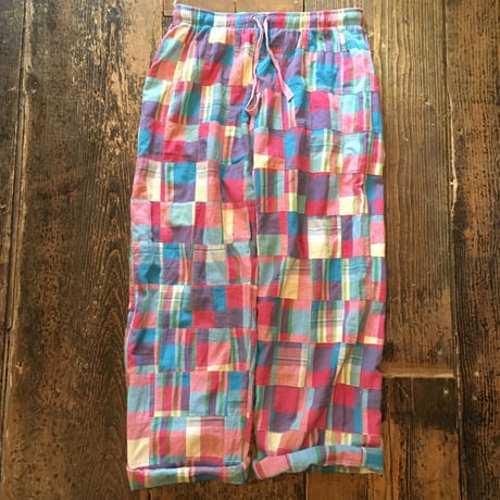 [USED] マドラスチェック パッチワーク パンツ