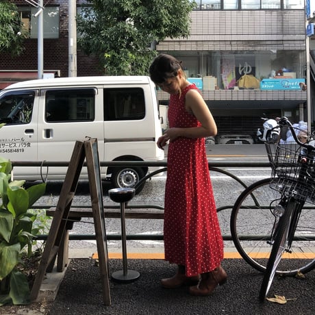 [USED]  DOT柄ロングワンピース