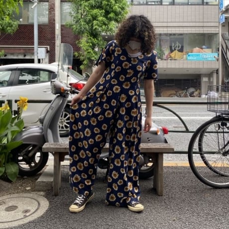 [USED] OLD🌻ひまわり柄オールインワン