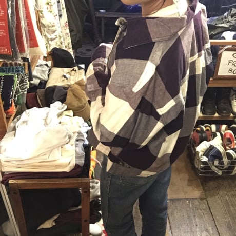 [USED] cotton 100% チェックジッパーシャツ