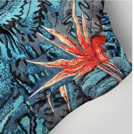 [USED] vintage 花柄レーヨンシャツ