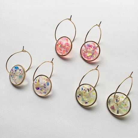 [BENICOTOY] キラキラリングピアス