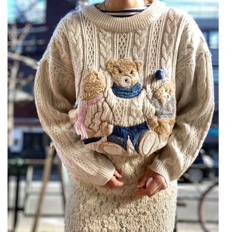 [USED] くまトリオニット🧸