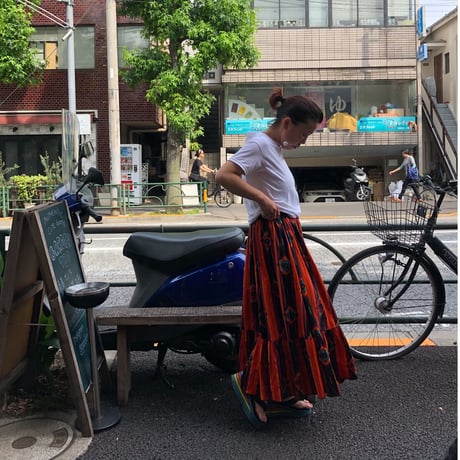 [USED] ネイティブ柄ロングスカート
