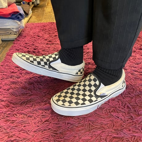 [USED] VANS CHECKER SLIP-ON / US7