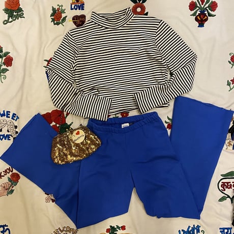 [USED] ボーダーハイネックショート丈TOPS♡