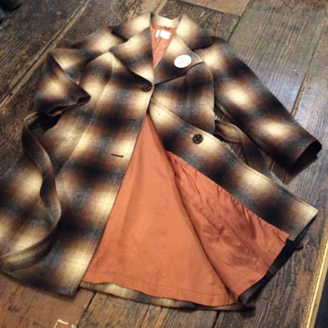[USED] 渋めBROWNチェック柄 COAT