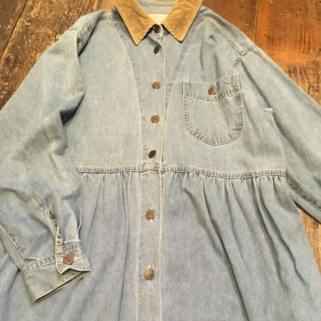 [USED] デニム前開きロングワンピース