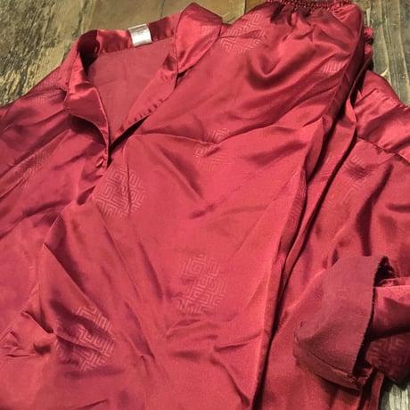 [USED] サテンレッド！CHINA SHIRTS
