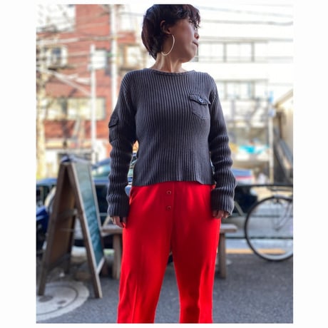 [USED]  ARMY風 シンプルリブニット