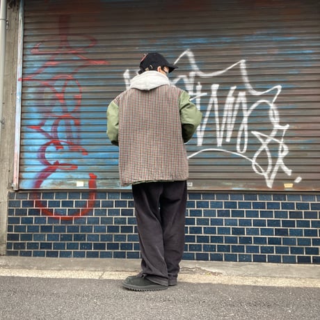 [USED] PRIMALOFT® オリーブ x チェック の ライナー JKT