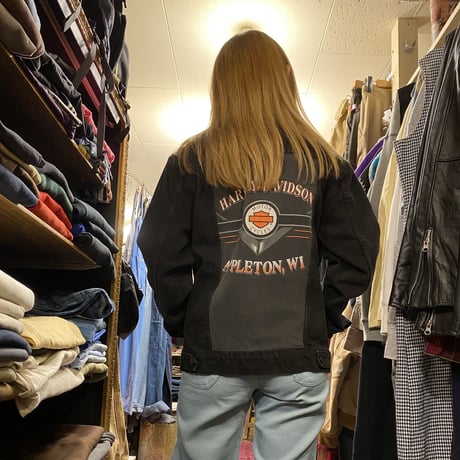 [USED] HARLEY-DAVIDSON BLACK DENIM JACKET！