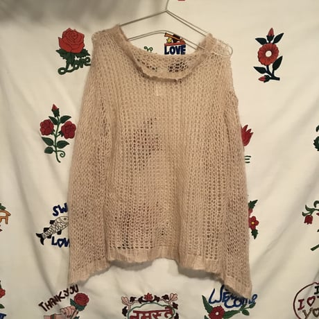 [USED] パステルPINK ザクザク編みセーター