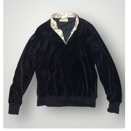 [USED] NAVY×White ベロアTOPS