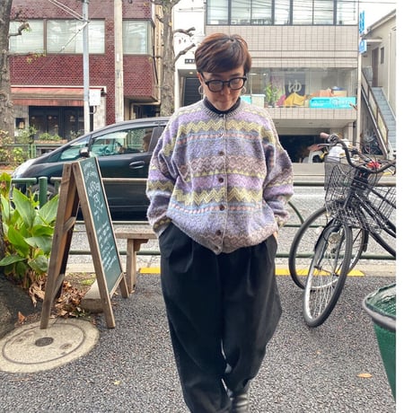 [USED] パステルカラーノルディック柄ニットカーディガン❄️