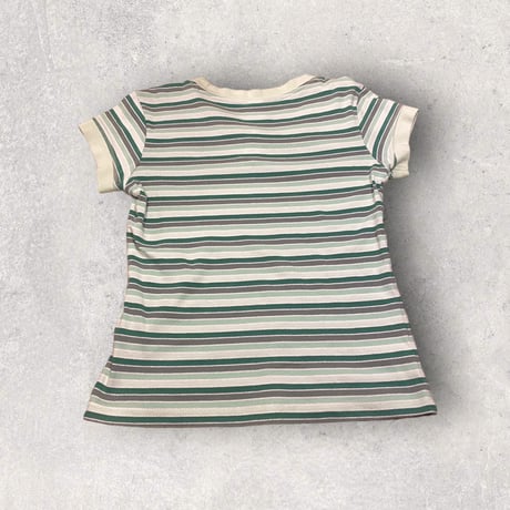 [USED] GREEN チビ ボーダーT