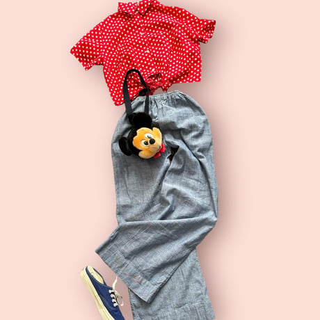 [USED] American apparel ドット柄前結びシャツ ❤️