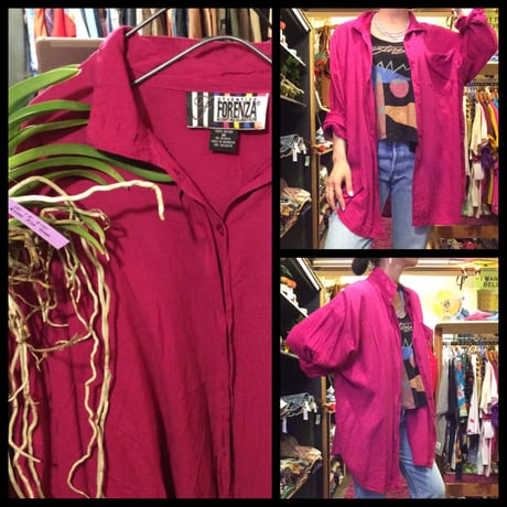 [USED] 100％RAYON PINKシャツ