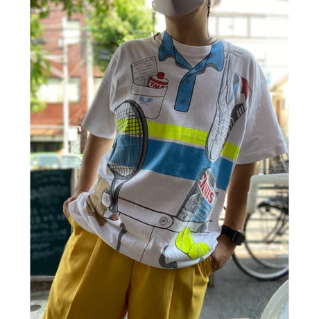 [USED] vintage 騙し絵Tee TENNIS