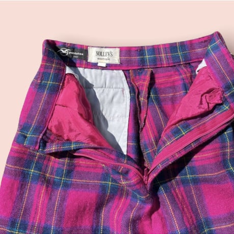 [USED] ピンクチェックWOOL パンツ