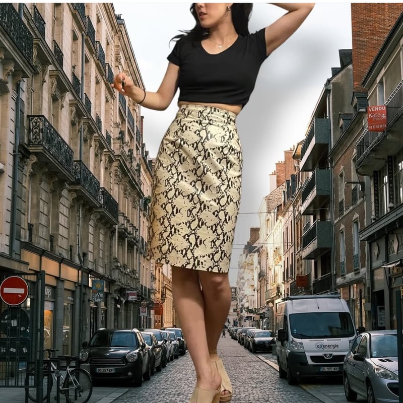 USED] パイソン柄レザータイトスカート | garden730