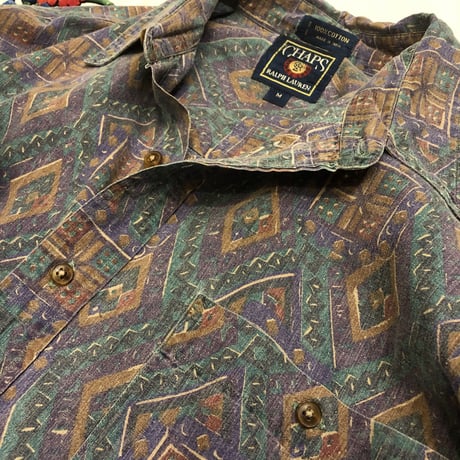 [USED] "CHAPS" Ralph Lauren ステキ柄 B.D.シャツ