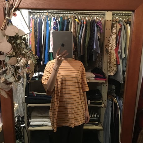 [USED] オレンジボーダーBIG TEE