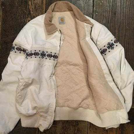 [USED] Carhartt 柄入り ダック JKT (WHITE/BLACK)