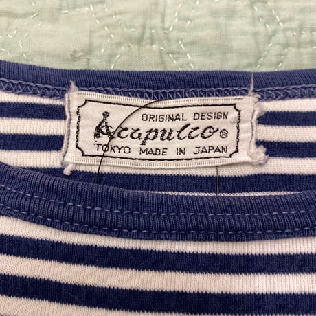 [USED] ボーダーフレンチスリーブTOPS♡