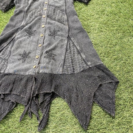 [USED]  レーヨン刺繍ワンピース