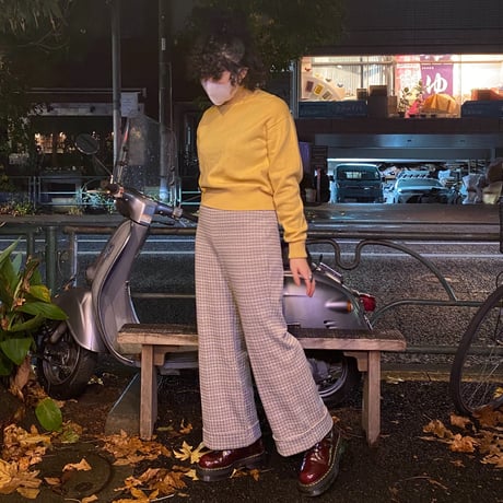 [USED] チェック柄♡70's POLY PANTS