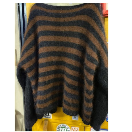 [USED] モヘア ダメージボーダーニット