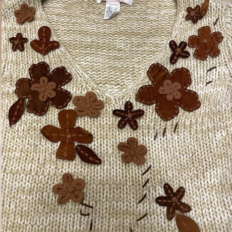 [USED] スエードパッチワークニット 🌼