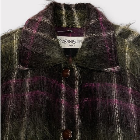 [USED] YVESSAINT LAURENT モヘアロングコート