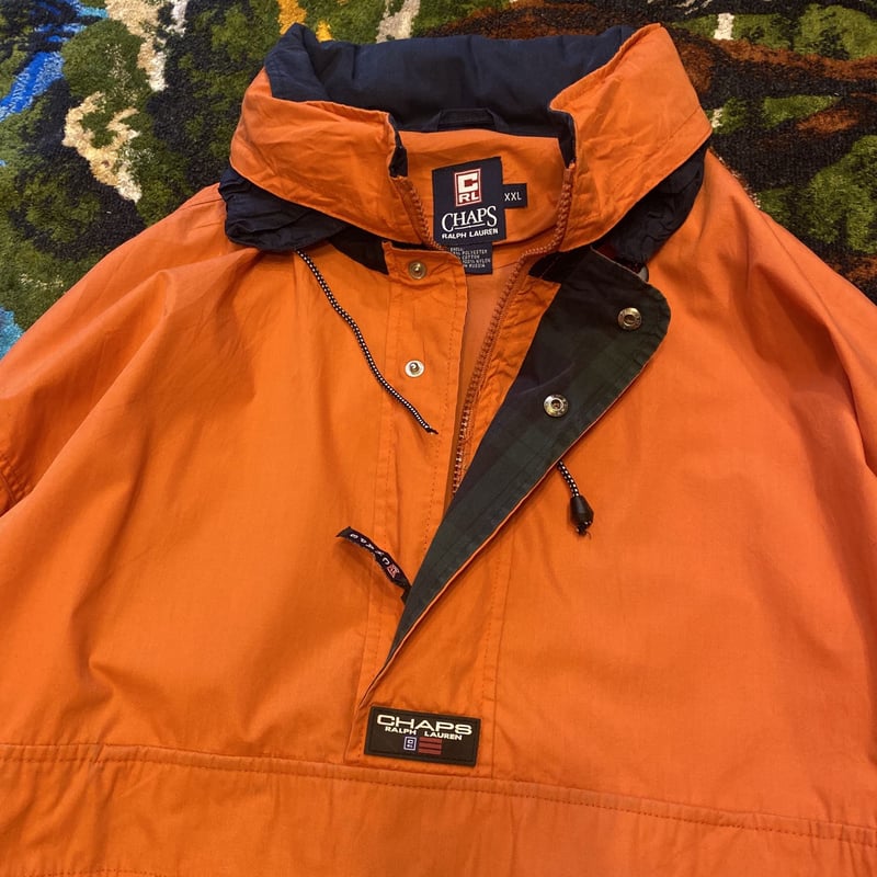 LACOSTE ウィンドウ　アノラックパーカー オレンジ 80s USA IZOD LACOSTE ラコステ ナイロン アノラックパーカー