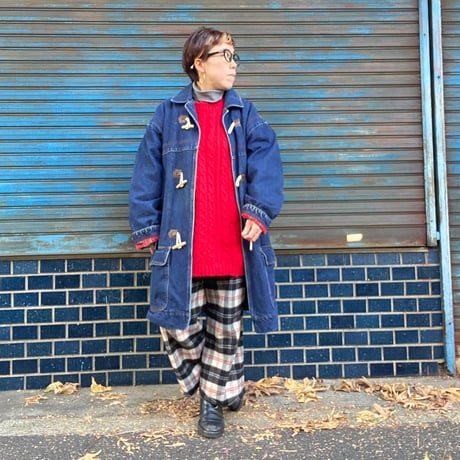 [USED] デニム地 BIGダッフルコート