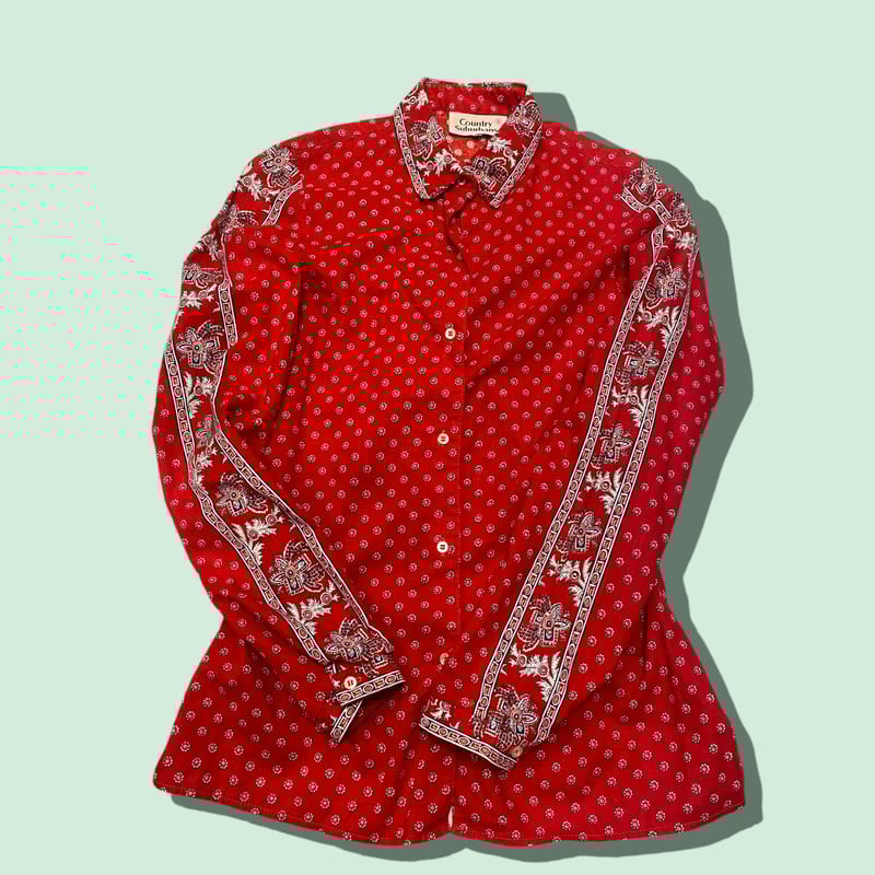 USED] 70's RED ペイズリー柄シャツ | garden730