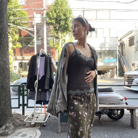 [USED] Paris Brown Stretch レース キャミ