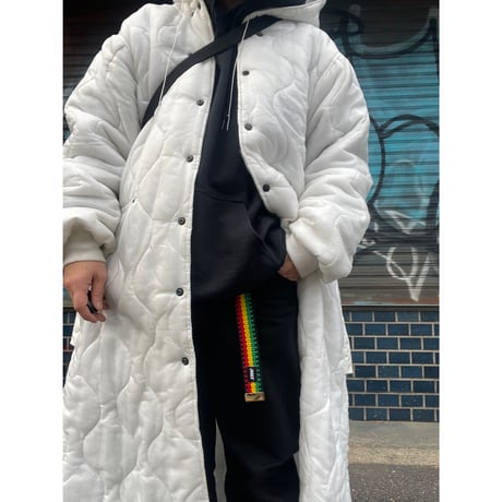 [USED] 珍品! 80's US ARMY WHITE キルティング ライナーコート