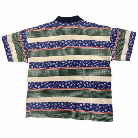 [USED] フラワー🌼ボーダーポロシャツ