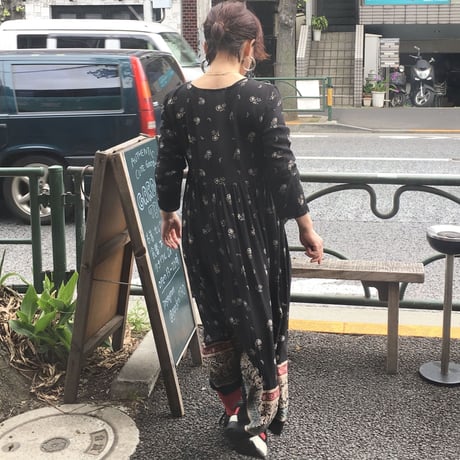 [USED]  花柄レーヨンワンピース