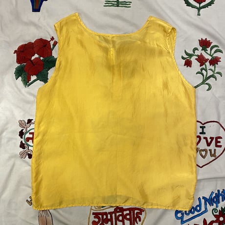 [USED] 100％ SILK タンクトップ-YELLOW