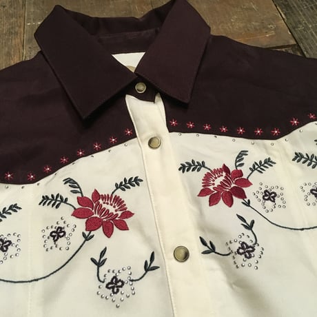 [USED] FLOWER刺繍 ウエスタンシャツ