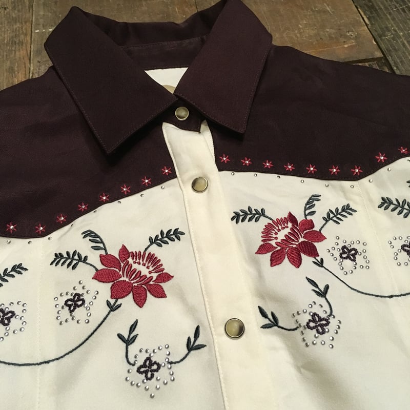 USED] FLOWER刺繍 ウエスタンシャツ | garden730